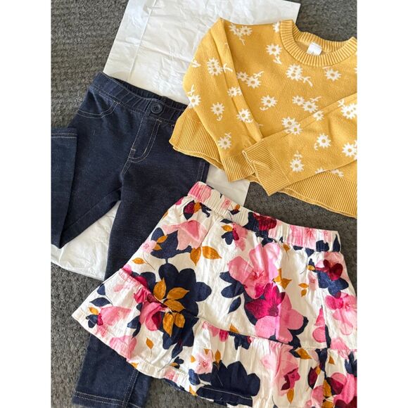 Toddler Girl 2T/3T Bundle – Modern Moments Sweater, Old Navy Skirt & Jeggings - Picture 1 of 7